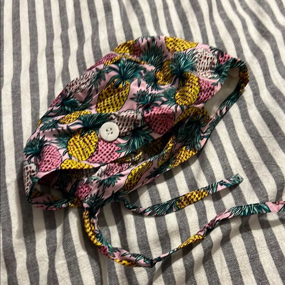 Colorful Pineapple Scrub Cap